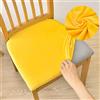 FANSU Coprisedili per Sedie da Pranzo 1 2 4 6 Pezzi, Coprisedia Senza Schienale Velluto Elasticizzato Antiscivolo Coprisedie per Sedia Lavabile per Sala da Pranzo Cucina (Giallo,2 Pezzi)