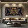ZORYAN Quadro Moderno per Soggiorno Antico Occhio Senza Cornice 70x140 cm | Di Horus Stampe da Parete Grandi Ali Mitiche Stampe su Tela Simbolo Egiziano Decorazioni per Camera da Letto