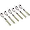 Rivadossi Sandro 1606CAF06 Set di Cucchiaini caffè, 6 Pezzi-Classic-100% Made in Italy, Artigianalità e Design, Acciaio Inox 18/10, Verde Salvia
