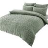 Olivia Rocco Set di biancheria da letto con copripiumino in pile con orsetto, facile da pulire, con federe, termico, caldo, accogliente, super morbido, per letto matrimoniale, verde salvia