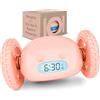 CLOCKY Sveglia Rumorosa per chi ha il Sonno Pesante Dormiglioni Pesante Sordi Ruote Sveglia Digitale da Comodino per Dormienti Rumorissima Adulti Bambini che Scappa Cammina Regali Divertenti (Rosa)