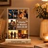 Minchek Lampada Personalizzata con 5 Foto Nomi e Data Dedica Incisa sulla Base, Lampada in Plexiglass e Legno, Regalo Fidanzata Fidanzato, Anniversario San Valentino