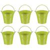PATIKIL 6 Pz Secchi Metallici Piccoli con Manico Secchi Mini Pasquali Verde