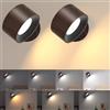 Amicool Lampada da parete a LED per interni, 2 pezzi, lampada da parete senza collegamento di corrente, 4 livelli di luminosità, 3 modalità di colore, lampada da comodino a batteria, rotazione a 360°