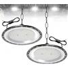 Hondony 2Pack 200W Faretto LED UFO, 20000LM lampada led illuminazione industriale Impermeabile IP65 6500K Bianco Freddo per Garage, Officina, Fabbrica, Corridoio, Parcheggio, Stadio coperto
