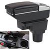 SZSS-CAR Bracciolo in pelle per auto Compatibile con Chevrolet Aveo/Sonic T250 T300 Holden Barina 2011~2012~2013~2014~2015~2016, Nero console centrale con vano portaoggetti interno,