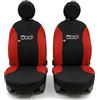 Auto Accessori Lupex Coprisedili Compatibili con Fiat 500X 2014-2022 | Made in Italy, Nero Rosso, Coppia Anteriori e copri Poggiatesta, Policotone Protezioni Sedili