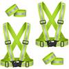 ChaneeHann 2 Pezzi Gilet Alta visibilità Uomo Regolabile per 4 Pezzi Fasce per Braccia, Leggero 150g, Impermeabile, Traspirante Gilet Catarifrangente Verde per Jogging, Bici, Moto, Corsa