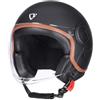 CRUIZER Casco moto scooter jet Nero Opaco Marrone omologato visiera singola