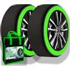 W-Parts Polar Socks - Coppia di Calze da neve W-Parts - Catene Da Neve - OMOLOGATE in ITALIA ed EUROPA - Con Borsa di trasporto + Coppia Guanti di plastica lunghi (Taglia XXL)