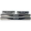 Generic Protezione antigraffio per battitacco in carbonio e cromo per Fiat 500X, acciaio inox