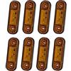 Biqing 8PCS 12V/24V Luci di Posizione Laterali Indicatori,3.4 LED Luci di Posizione per Rimorchio Camion Caravan Camper Barca Trattore Bus(Giallo)