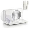 Yabano Affettatrice Elettrica Pieghevole 150W, Bianco | Affettatrice Pane e Salumi, Lama Dentellata 17cm Inox, Spessore 0-15mm, Pulsante Sicurezza, Compatta e Facile da Pulire