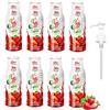 FruttaMax Sciroppo alla Fragola Senza Zucchero - 60% Frutta Vera | Sciroppo a Basso Contenuto Calorico per Gasatori, Cocktail e Dessert - 8 x 500ml