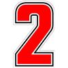 4R Quattroerre.it 13342 Numero SIC 2, Rosso, H 6.3 cm