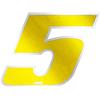 4R Quattroerre.it Numero Gara 5 Anodizzato, Giallo, 100 x 130 mm