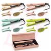 Melcap Piastra Professionale Larga ROUND & SLEEK XL 230°C 4 Colori con Spazzola Vertigo e Clip Coordinate GOLD SHINE