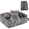 Omxyinma Lettiera Gatto Portatile da Viaggio per Gatti, Lettiera Pieghevole da Viaggio, Impermeabile, Facile da Pulire per Gattino Interno All'aperto Campeggio Viaggi Toilette, L, 40*30cm, 40*30cm, Mimetico