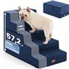 Gardner Pet Scala per Cani Piccola, 5 Gradini, Blu | Spugna ad Alta Densità, Rivestimento Impermeabile, Antiscivolo, Fodera Removibile e Lavabile, Per Letto, Divano, Auto