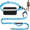 TRIGRAND Guinzaglio Mani Libere per Cani,Mani libere, Regolabile guinzaglio per cani，Due maniglie imbottite,Marsupio riflettente rimovibile,Jogging/Corsa per cani fino a 50 kg, Blu