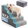Gardner Pet Scala per Cani Piccola, 5 Gradini, Grigio | Spugna ad Alta Densità, Rivestimento Impermeabile, Antiscivolo, Fodera Removibile e Lavabile, Per Letto, Divano, Auto