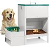 MasXirch Mangiatoia Automatica per Cani di Taglia Grande con Distributore D'Acqua, Mangiatoia a Gravità in Metallo da 38 Litri per Cibo Secco e Ciotola per Acqua per Cani, Gatti e Animali Domestici