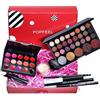 Holzsammlung Kit completo per trucco da donna, set regalo tutto in uno, per ragazze, adolescenti, principianti, set di trucco cosmetico con lucidalabbra, ombretto, pennello, correttore, mascara