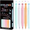 SVCEQZE Eyeliner liquido colorato, per eyeliner liquido, Set di timbri per eyeliner ad asciugatura rapida, Star Moon Heart Flower Fodere per occhi alate colorate, 5 pezzi di penna per trucco