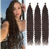 Samtress 3 confezioni di capelli a onde profonde, 24 pollici, colore marrone scuro, oceano Wave Crochet Hair, sintetici, lunghi e bagnati e ondulati, per extension per capelli boho (#4)
