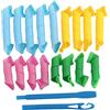 Teogneot Set di bigodini multicolore con ganci per lo styling, 18 pezzi, blu, rosa, giallo, verde