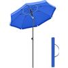 SONGMICS Ombrellone da Spiaggia, Ombrellone da Giardino con Protezione UPF 50+, Inclinabile, Portatile e Antivento, Stecche in Fibra di Vetro, Borsa da Trasporto