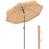 SONGMICS Ombrellone da Spiaggia, Ombrellone da Giardino con Protezione UPF 50+, Inclinabile, Portatile e Antivento, Stecche in Fibra di Vetro, Borsa da Trasporto