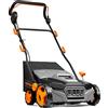Vonhaus Spazzolatrice Erba Sintetica 1800 W Servizio Pesante | Spazzatrice Elettrica, Sacco di Raccolta 45 L, 5 Altezze Regolabili, Larghezza di Lavoro 380 mm, Manico Pieghevole