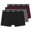 Hugo Trunk Triplet Design Confezione da Tre Boxer Aderenti in Cotone Elasticizzato con Gamba Corta e Logo in Vita