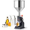 VEVOR 5-100 ml Riempitrice Manuale per liquidi in acciaio inox alimentare 304 silicone PTFE Riempitrice Incl. due ugelli 4 mm / 8 mm ideale per riempire miele olio essenza