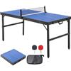 OEM Tavolo da ping-pong VEVOR, tavolo da ping-pong portatile di medie dimensioni, tavolo da ping-pong in MDF pieghevole completo di rete, 2 racchette, 3 palline, borsa per il trasporto, manico