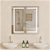 VEVOR Armadietto medico illuminato VEVOR con specchio (65 x 65 cm), da incasso o a parete, armadietto da bagno a LED dimmerabile a 3 colori con specchio HD, ripiano regolabile, funzione memory defog