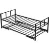 VEVOR struttura per letto a due piazze, letto a due piazze con letto estraibile, struttura per divano letto a piattaforma (portata 181,44 kg) con supporto a doghe in metallo per soggiorno camera da letto camera degli ospiti, nero