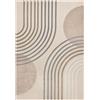 Mazovia Tappeto Moderno, Geometrico - Fano Vento - marrone, crema e grigio, 80x150 cm, impermeabile, per terrazza