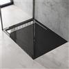doporro Piatto Doccia Rettangolare 80x120x5 cm con Superficie Antiscivolo | Acrilico, Colore Nero, Lastra Acrilica 2,2 mm, Retro Rinforzato, Struttura Impermeabile, Superficie Facile da Pulire