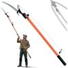 DEUBA Seghetto Telescopico 2in1 | Potatura Rami, Svettatore, Cesoia, Altezza Max 4m ,Cavo in Nylon, Segaccio Telescopico, Regolabile, Estensibile