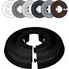 FUX Copri Tubi Termosifoni - 20 Rosette per Termosifone 18mm | Finitura pulita al radiatore, montaggio senza attrezzi, nero, polipropilene