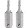 QUARKZMAN 2Pz H2.0 Punte Avvitatore Esagonale 1/4 Gambo Esagonale 25mm L | Inserti per Avvitatore Professionali Testa Esagonali Magnetica in Acciaio S2