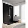 GT-LUX PIATTO DOCCIA 100X80 IN PIETRA NATURALE ESOLUTION SERIE F IN MARMORESINA EFFETTO PIETRA ARDESIA DIVERSI COLORI BIANCO NERO GRIGIO BEIGE 100X80 CM (NERO)