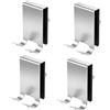 FAAING 4 Ganci per Porta in Acciaio Inox, Argento, Sopraporta, 7.7 cm | FAAING, Installazione senza Foratura, Design Bifacciale, Adatti per Bagno, Cucina, Doccia, Asciugamani e Vestiti