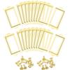 QUARKZMAN 40Pz Porta Etichette in Metallo 70x33mm Oro | Telaio Portatarghetta, per Schede Nominative, per Ufficio, Biblioteca, Cassetti, Armadi, Scaffali