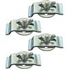 Supertool Kit di 4 clip per lavello sottopiano, 5 x 2 cm, in acciaio inox, staffe di fissaggio per lavabo, accessori di montaggio per cucina e bagno (fondo rotondo)