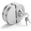 BORDEAG Serratura per porta in vetro in acciaio inox con doppio bullone, con 3 chiavi, controllo interno ed esterno, senza foratura, adatta per porta in vetro da 10 mm a 12 mm, serratura per porta in vetro
