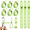 ZYSKJDS 12 Fascette Cavi Silicone, Riutilizzabili, Regolabili, Autobloccanti, Verde | Organizzatore multiuso per cuffie, caricabatterie, cavi USB. Elastico, auto-bloccante. Ideale per casa, ufficio, viaggi