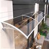kufu01 Tettoia per Porta di Casa,Parapioggia Tettoia Tenda da Veranda [er Esterno,Pensilina Tettoia in Policarbonato con Blocco Uv al 99%,Pannello Marrone e Staffa Bianca (60x140cm/24x55)